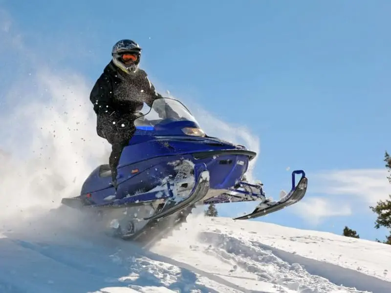 Snow scooter riding