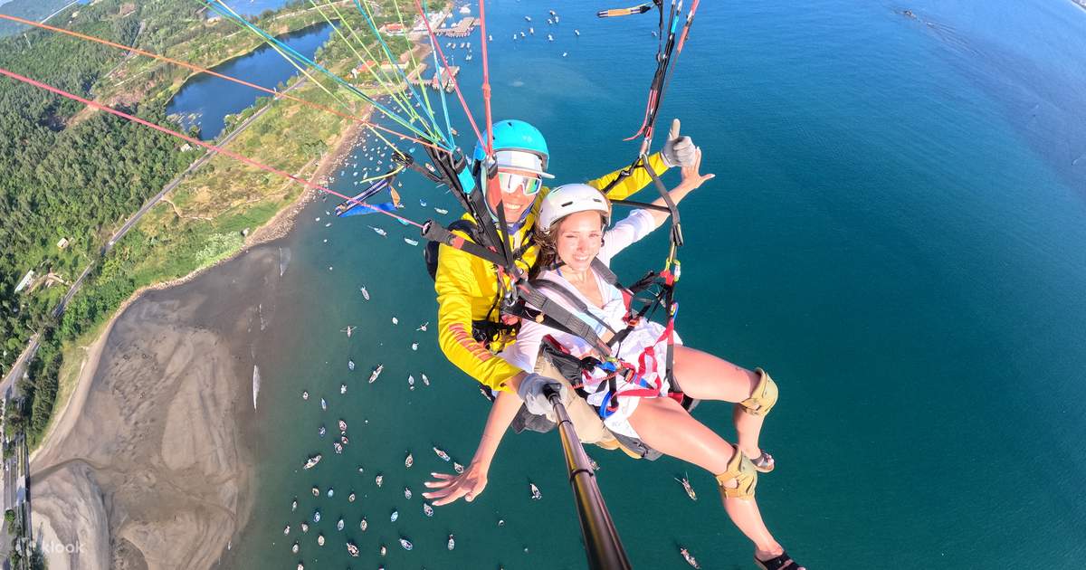 Paragliding over mountains