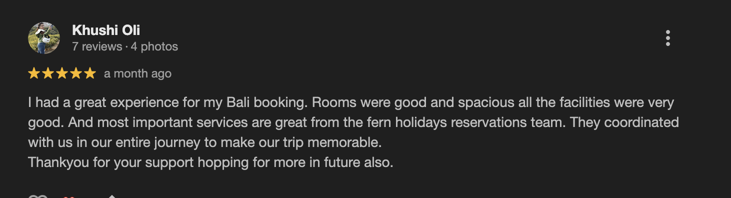Google review – Deepika Nair